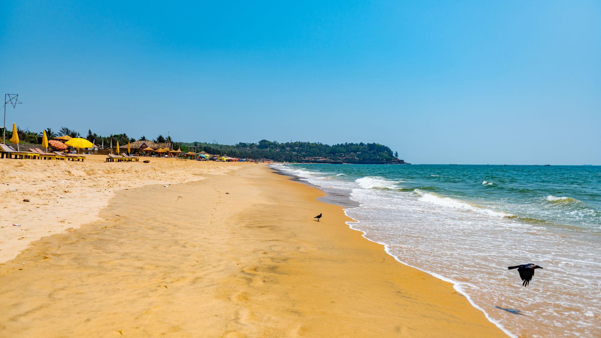 Overview of Candolim Beach