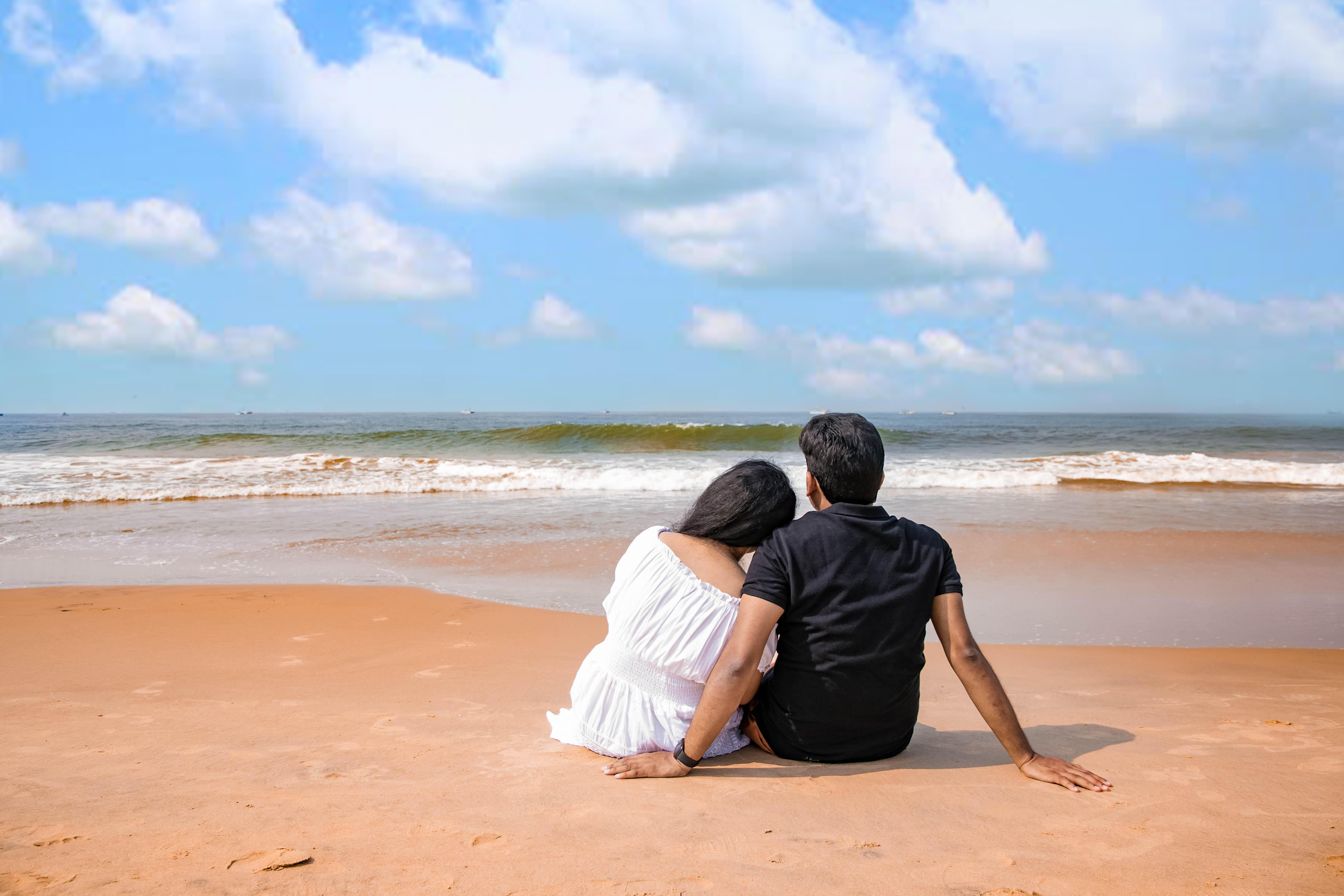 Sitting Together Facing the Sea 🌅