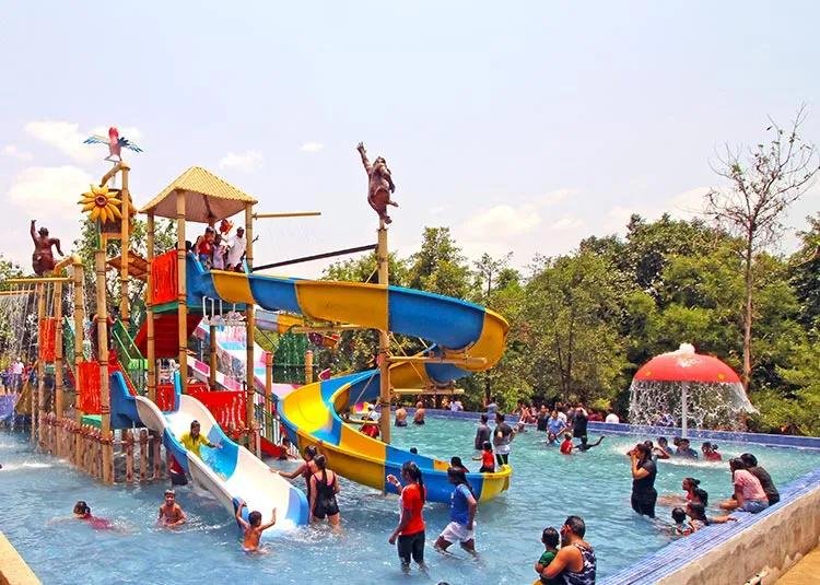 Exciting water slides at Farm 33 Bicholim Goa